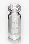 clear snap vial with writen spot