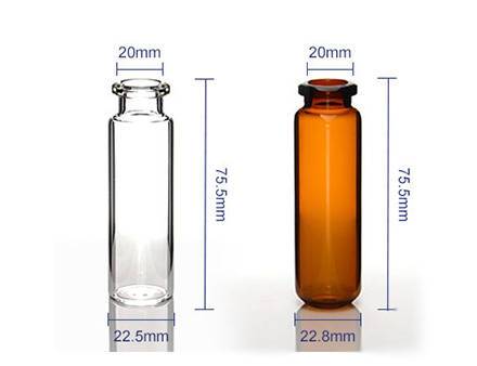20ml headspace vials come in flat and round bottom for a wide variety of Gas Chromatography instrument
