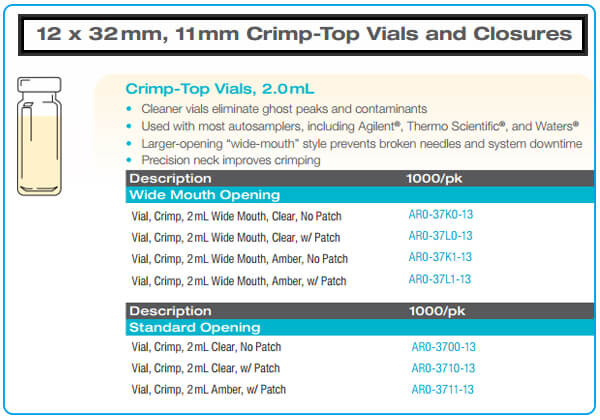 11mm crimp top vial