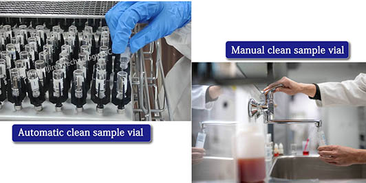 cleaning sample vial